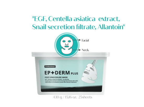 EP+DERM Plus Post-Procedure Face + Neck Sheet Mask 25 Pack