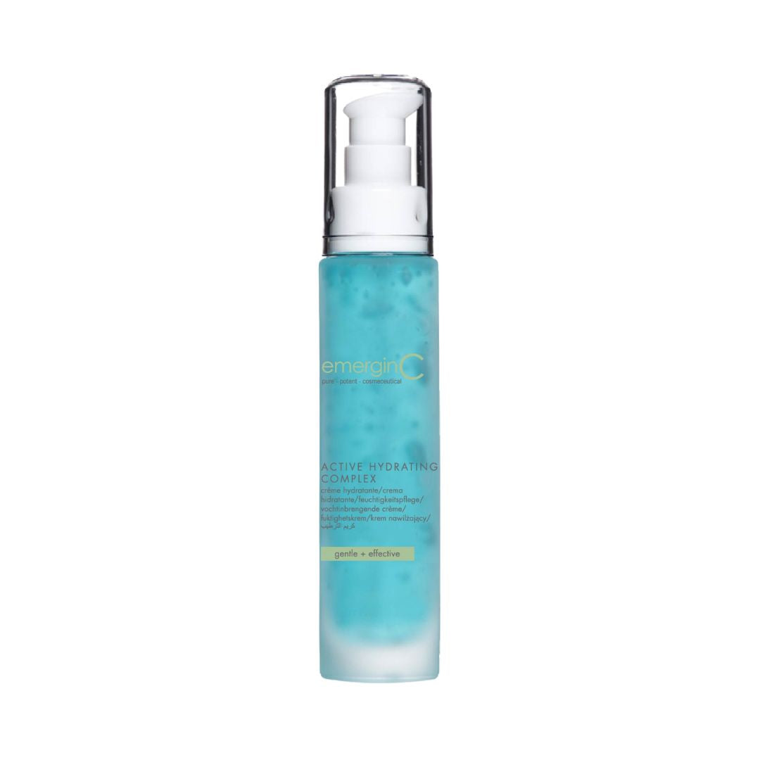 A 50ml retail size bottle of EmerginC Active Hydrating Complex on a white background, uploaded on Spa Circle Brands product listing page.