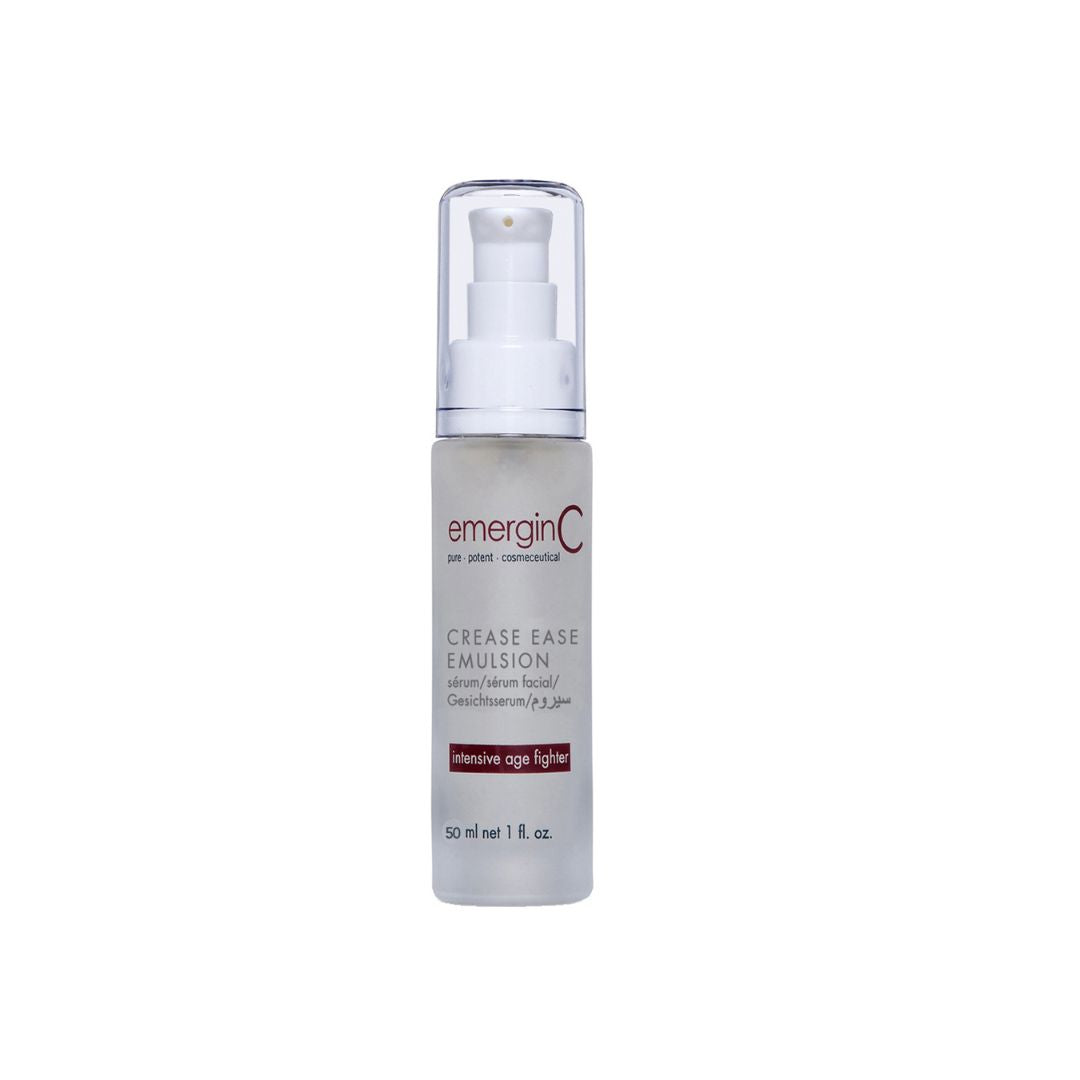 A 50ml retail size bottle of EmerginC Crease Ease Gel on a white background, uploaded on Spa Circle Brands product listing page.
