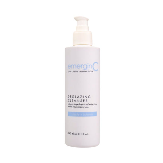 Load image into Gallery viewer, A 240ml trade-size bottle of EmerginC Deglazing Cleanser on a white background, uploaded on Spa Circle Brands product listing page.
