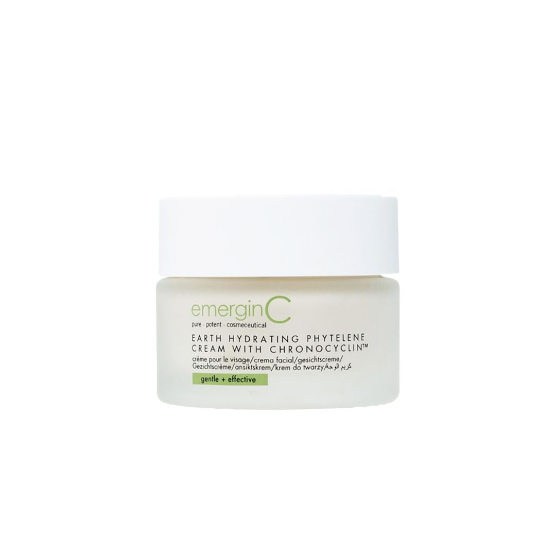 A 50ml retail size bottle of EmerginC Earth Cream on a white background, uploaded on Spa Circle Brands product listing page.