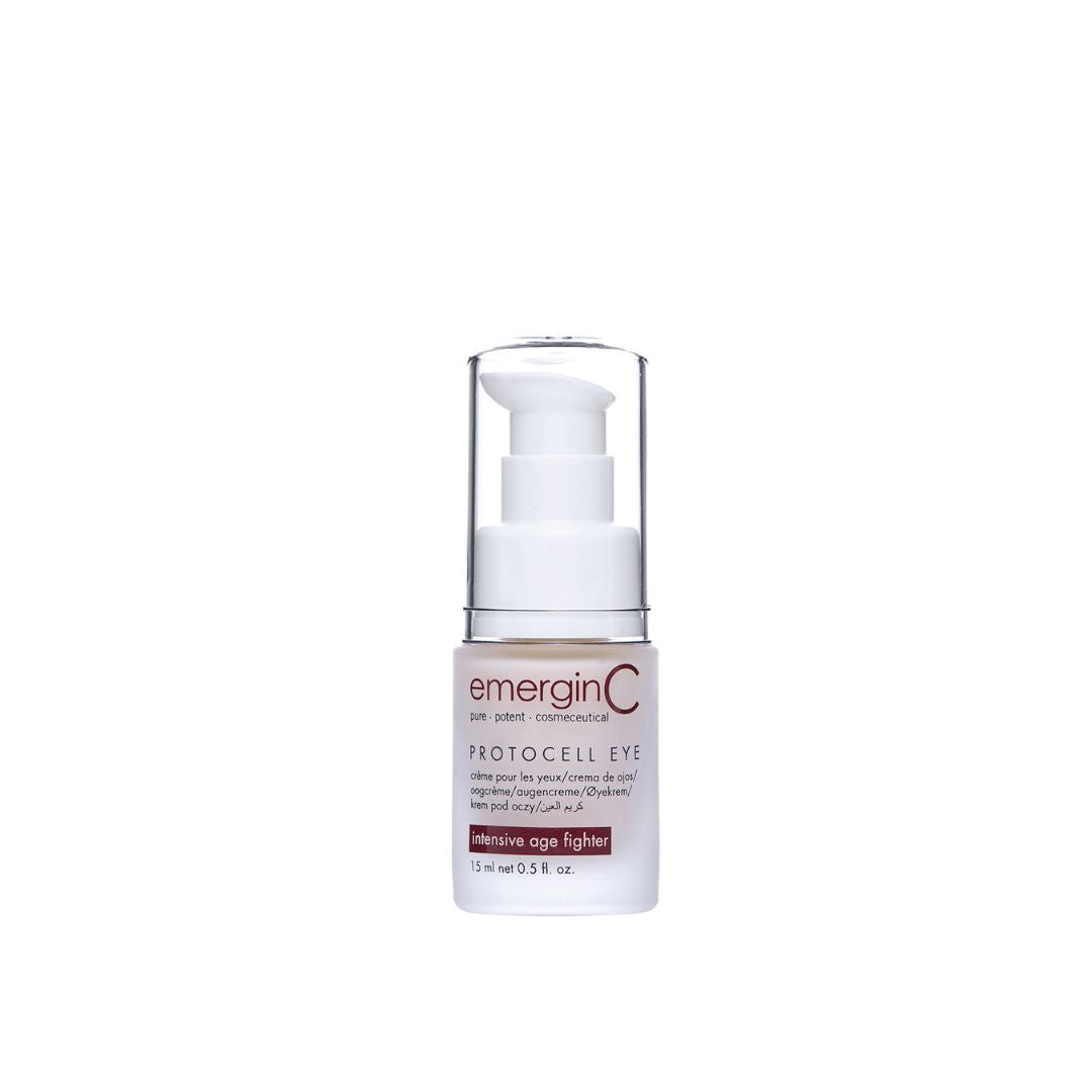 Load image into Gallery viewer, A 15ml retail size bottle of EmerginC Protocell Eye Cream on a white background, uploaded on Spa Circle Brands product listing page.
