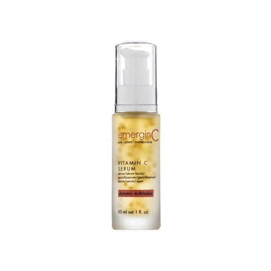 A 30ml retail-size bottle of EmerginC Vitamin C Serum 12% on a white background, uploaded on Spa Circle Brands product listing page.