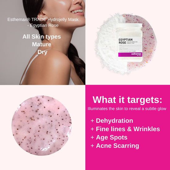 Esthemax Hydrojelly Mask skin targets, on Spa Circle Brands product listing page.